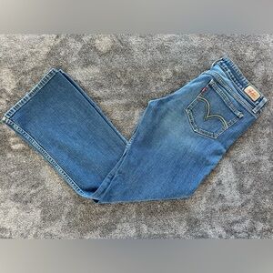 Levi's 518 - Women's Superlow Flared Denim Blue Jeans, Size 11 Short